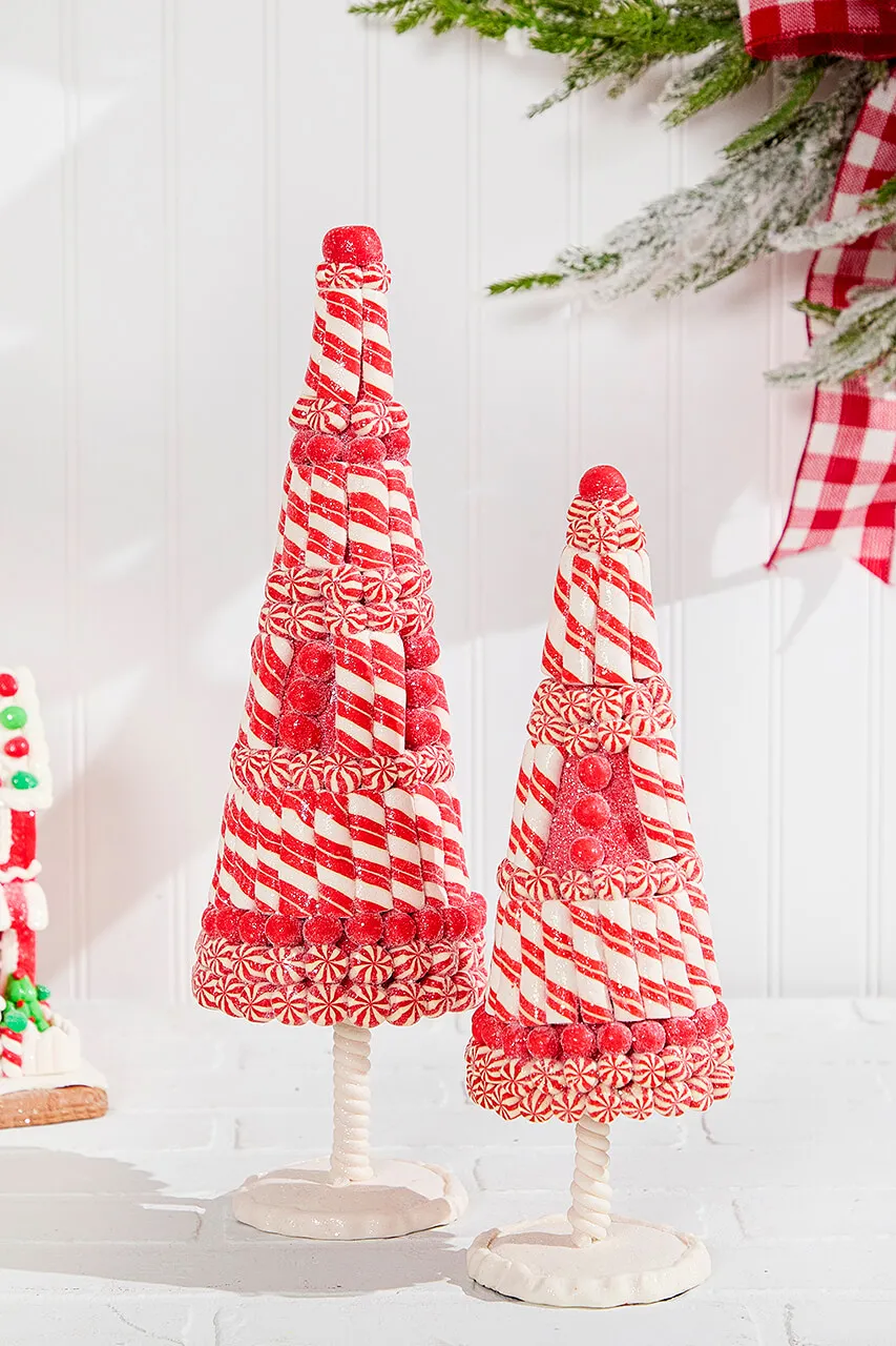 Red & White Clay Dough Candy Tree - Set Of 2 - Decorator's Warehouse