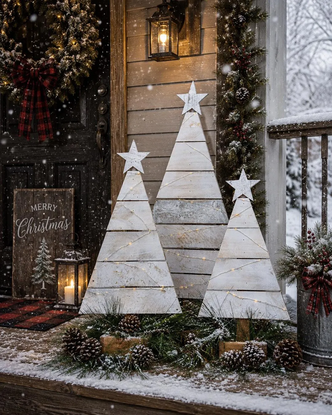 Rustic Christmas Tree Wood Rustic Wooden Christmas Trees Farmhouse Front  Porch Christmas Decor Reclaimed Wood Holiday Decorations Indoor Outdoor  Xmas Tree Set UK