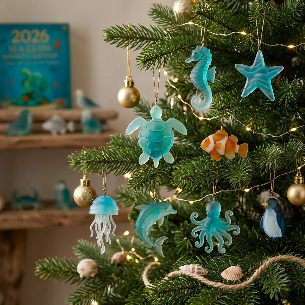 Sea Glass 2026 Advent Calendar 24 Coastal Sea Life Ornaments