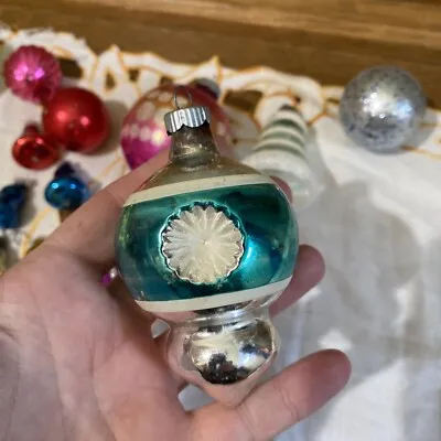 Shiny Brite Antique Radko Ornaments Vintage Christopher Radko Shiny Brite  CHRISTMAS GLASS ORNAMENTS Reflector