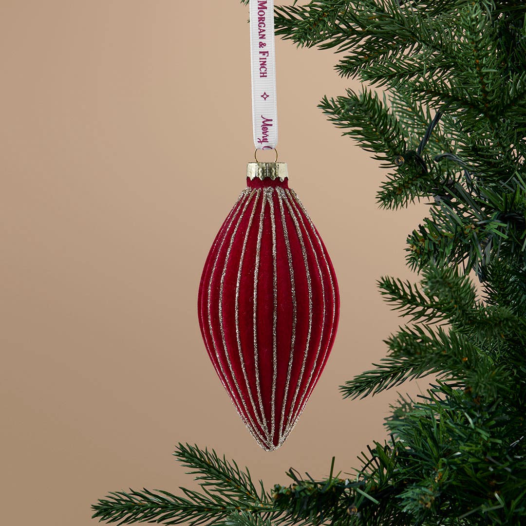 Shop Velvet Ribbed Droop Ball Set Of 4 Online | Bed Bath N' Table