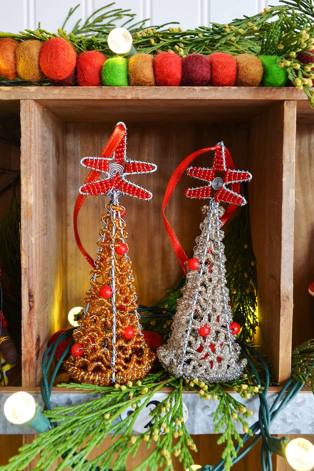 Silver Beaded Krismasi Christmas Tree Ornament – African Modern - Swahili  Wholesale