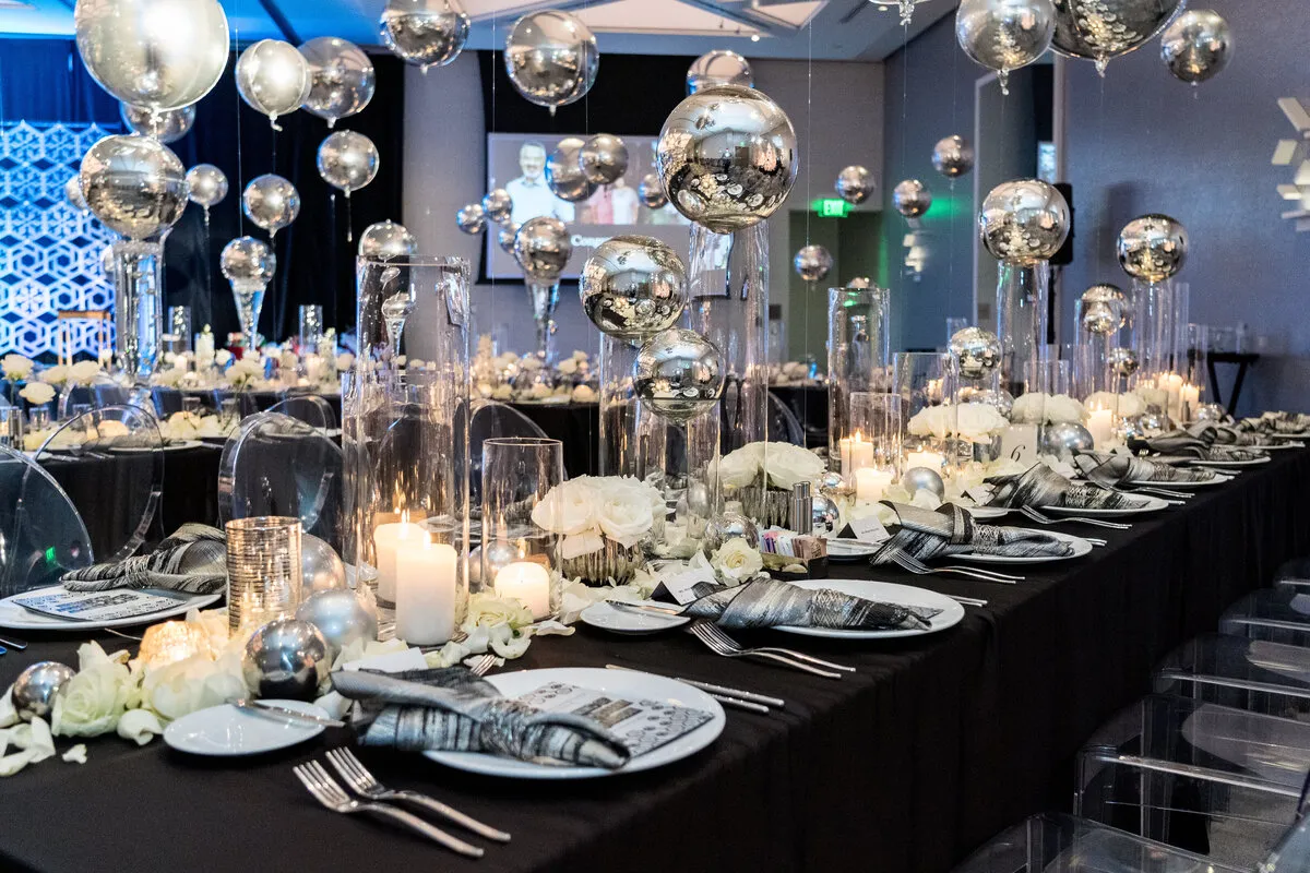 Silver Holiday Party - FLORA NOVA DESIGN SEATTLE