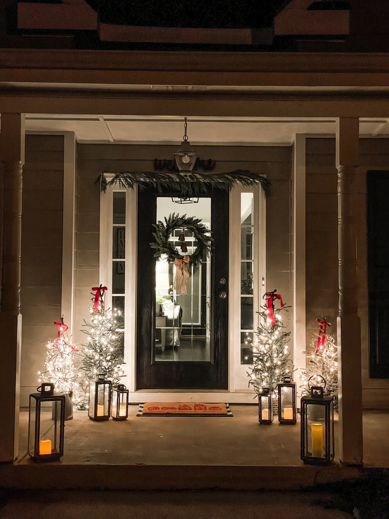 Simple Festive Christmas Front Porch