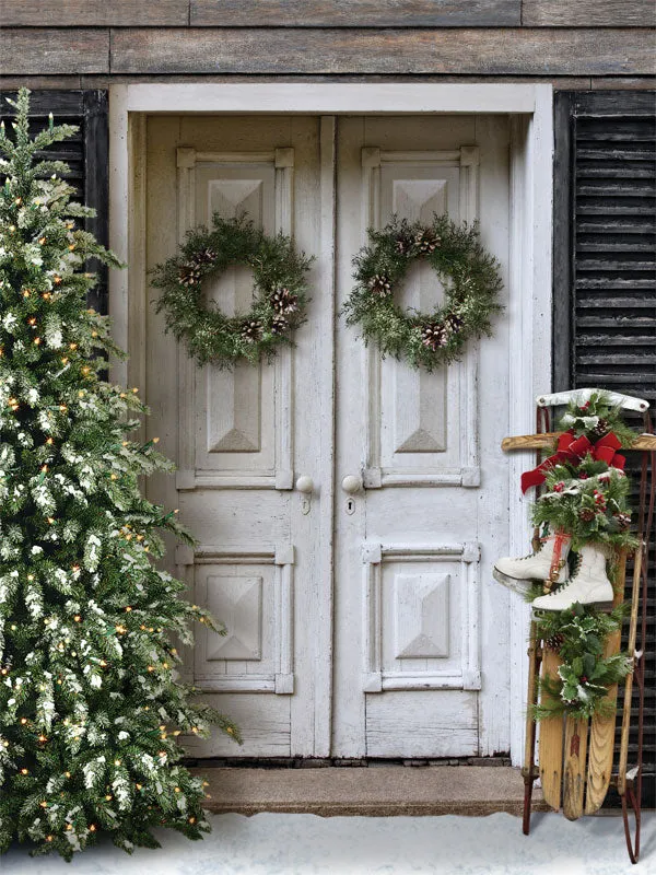 Snowy Christmas Photography Backdrop