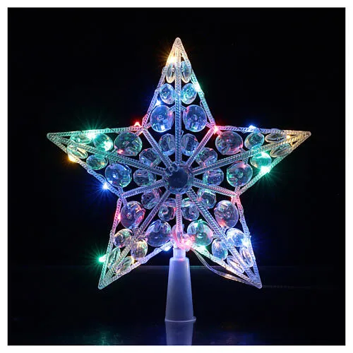 Star Christmas tree topper LED 20 multi-color lights 22 cm indoor use |  online sales on HOLYART.com