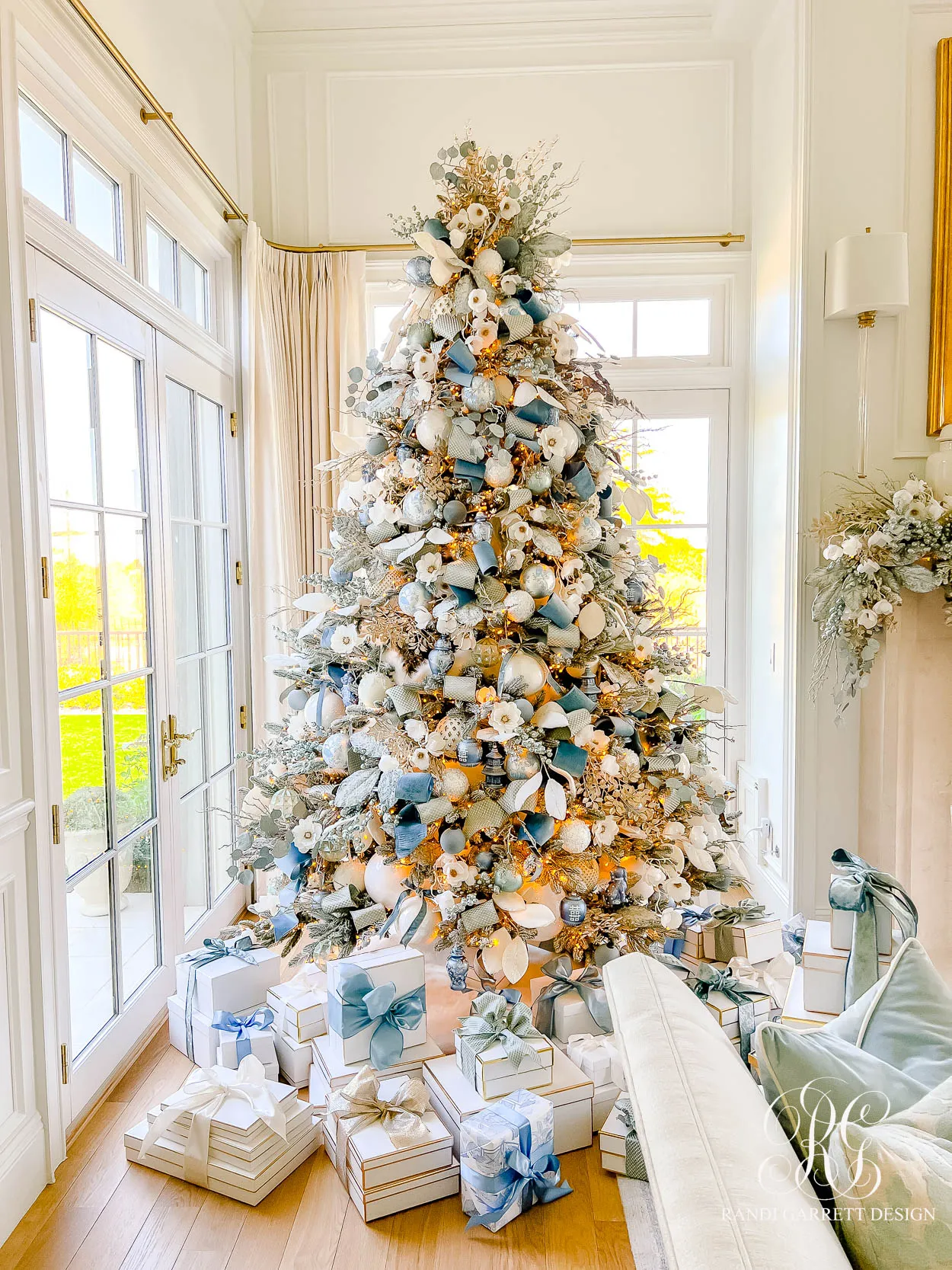 Styling a Dusty Blue Chinoiserie Christmas Tree - Randi Garrett Design