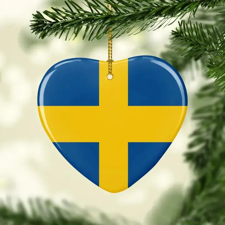 Swedish Flag Heart Ornament – Irma's Finland House