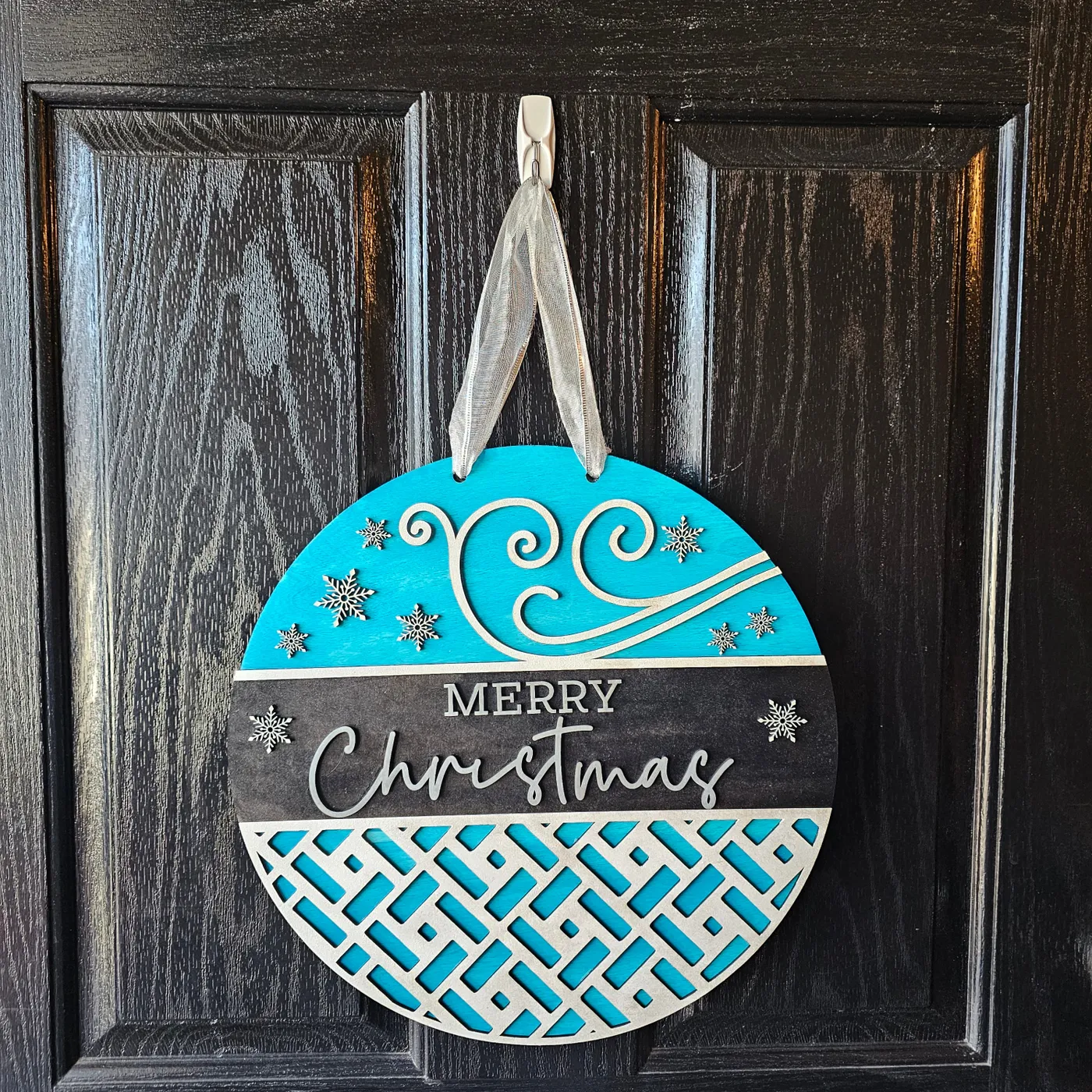 Swirl Merry Christmas Round Door Hanger – Ruby Mountain Design