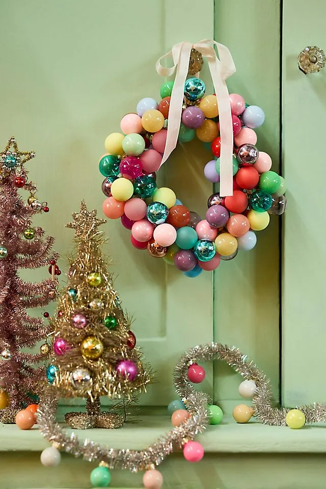 Terrain Good Cheer Bauble Tinsel Garland, 9' | AnthroHome