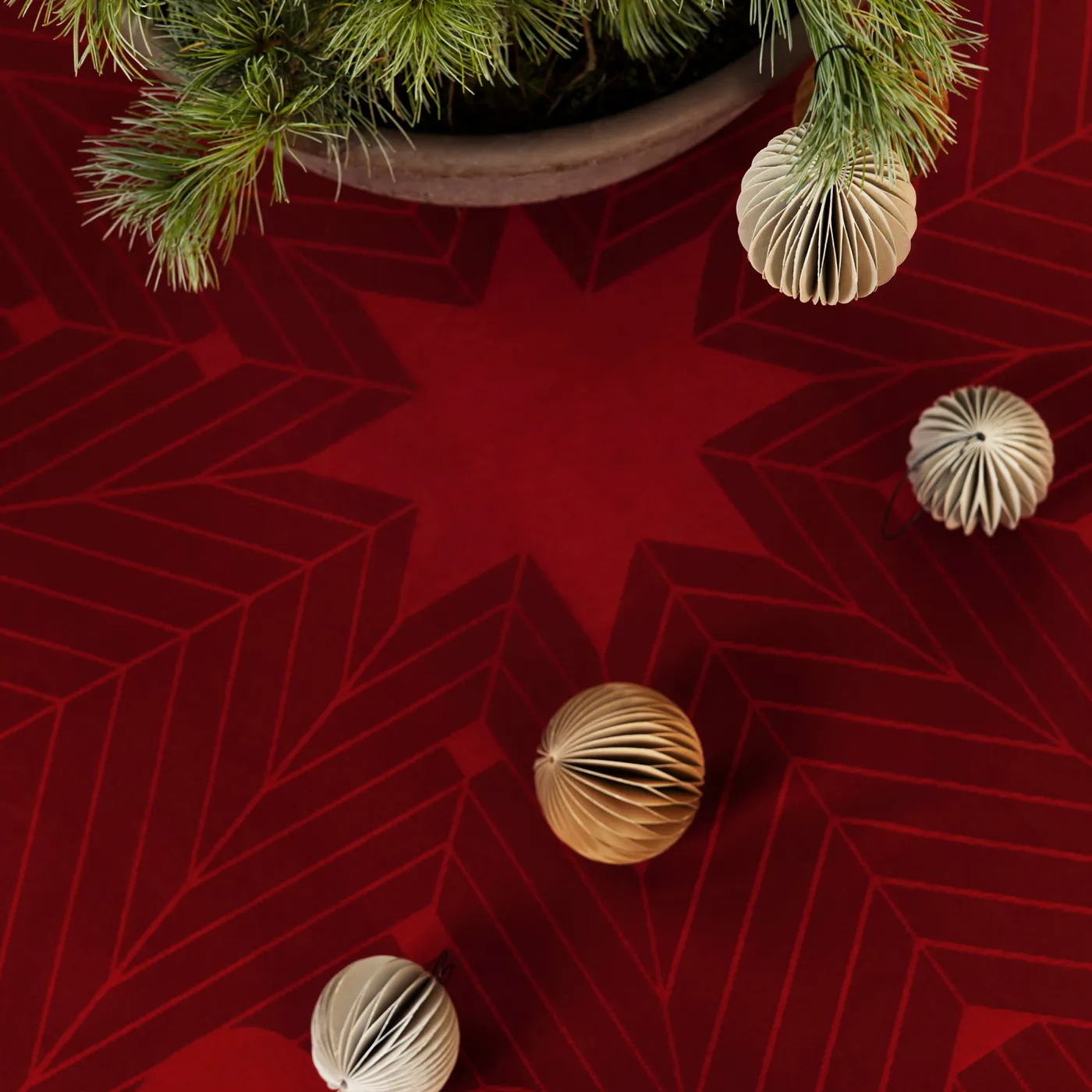 The Christmas tree rug in signature design is a long waited-for addition to  the damask collection