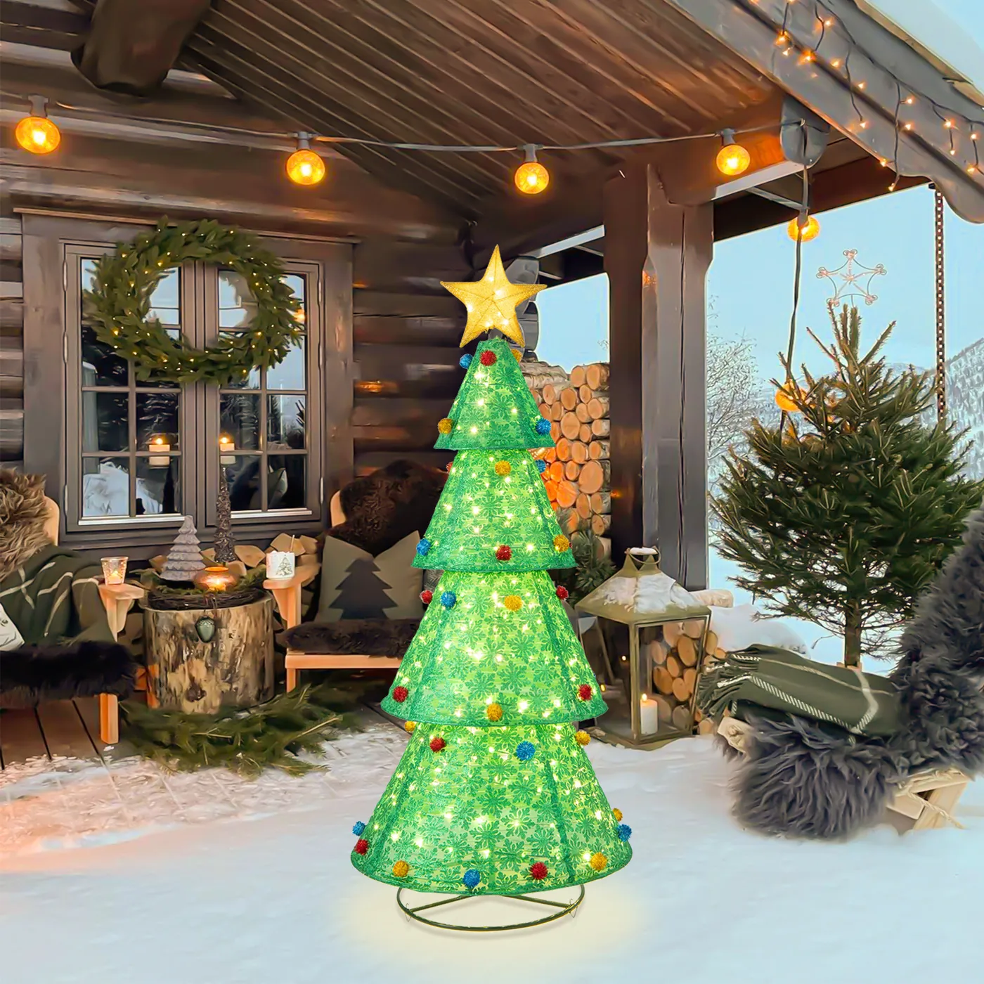 The Holiday Aisle® 78' H LED Lighted Pop-Up Christmas Tree & Reviews - Wayfair Canada