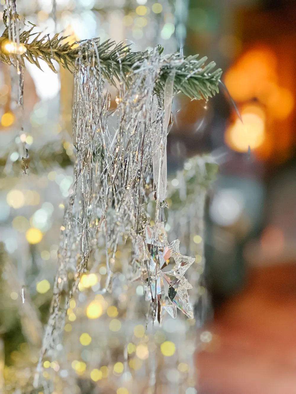 This Year's Very Sparkly Tinsel Christmas Tree - Making it in the Mountains