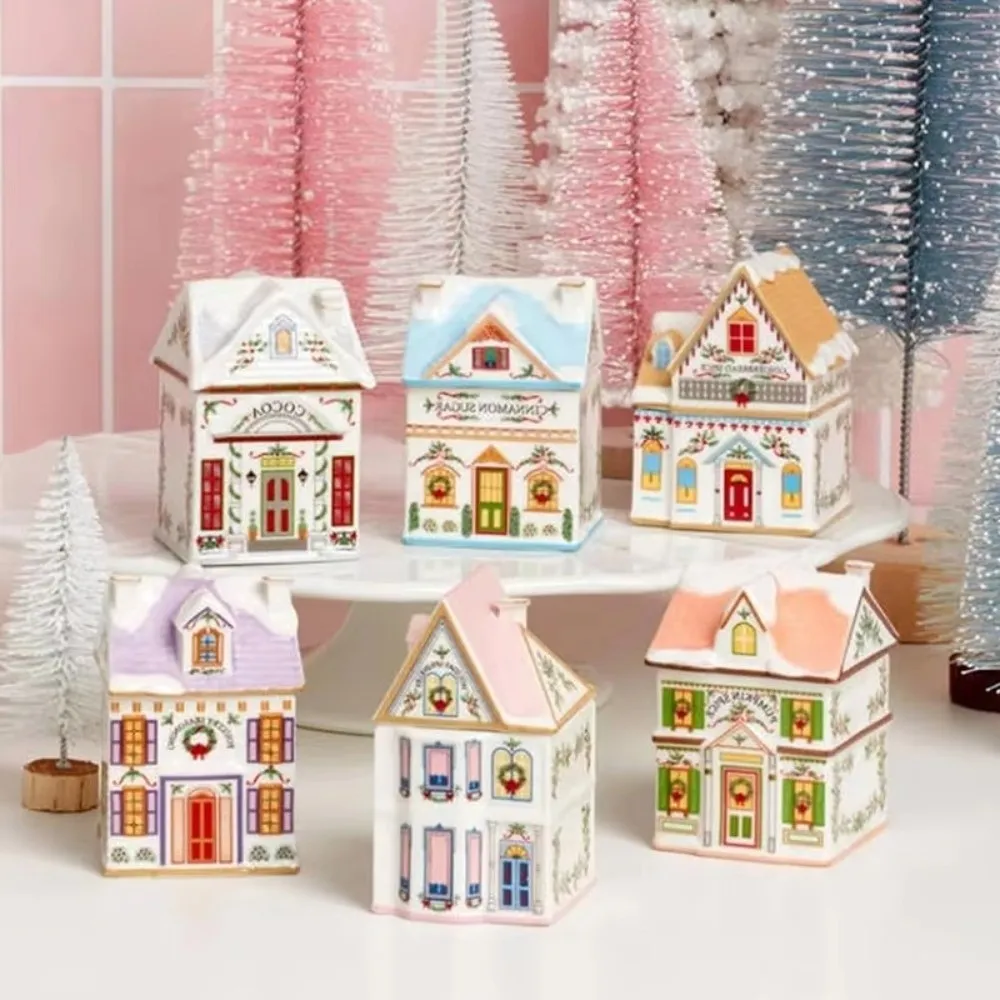 TOPABCS Holiday Village Spice House, Cute Mini Village Spice House Jars,  Cartoon Desktop Decoration House Craft Ornament | Shopee Singapore
