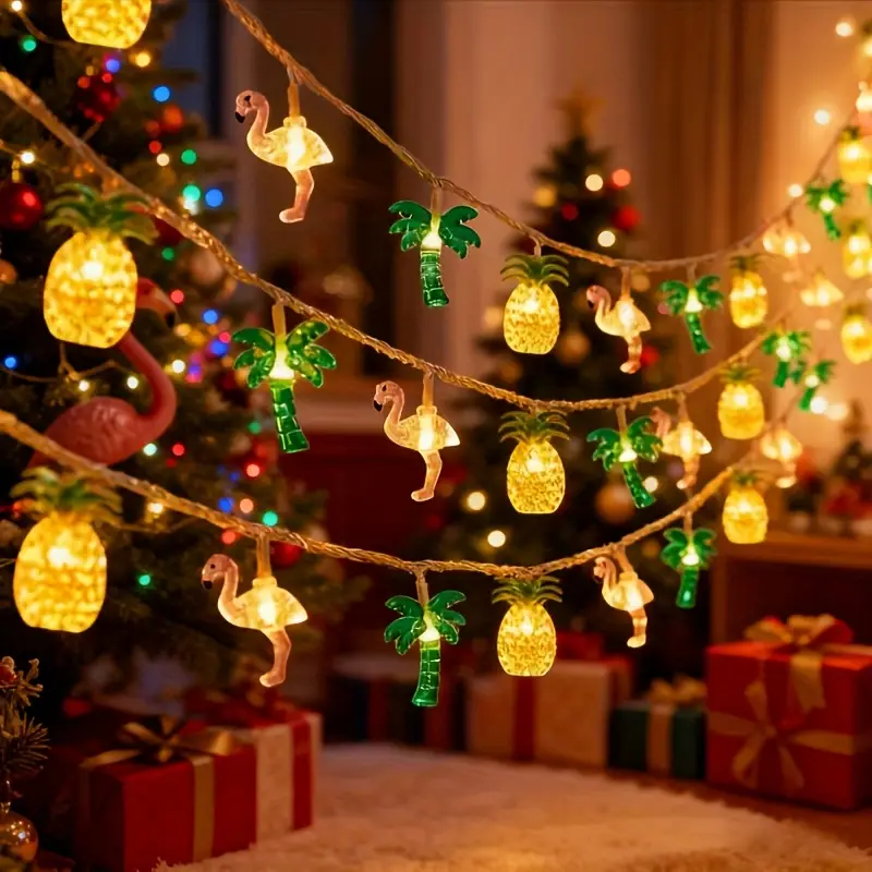 Tropical-style LED String Lights, Indoor String Lights Featuring Pineapple,  Flamingo, and Palm *. Suitable for Christmas, Halloween, Hawaiian Luo  Parties, Birthday Celebrations, Weddings, Mother's .
