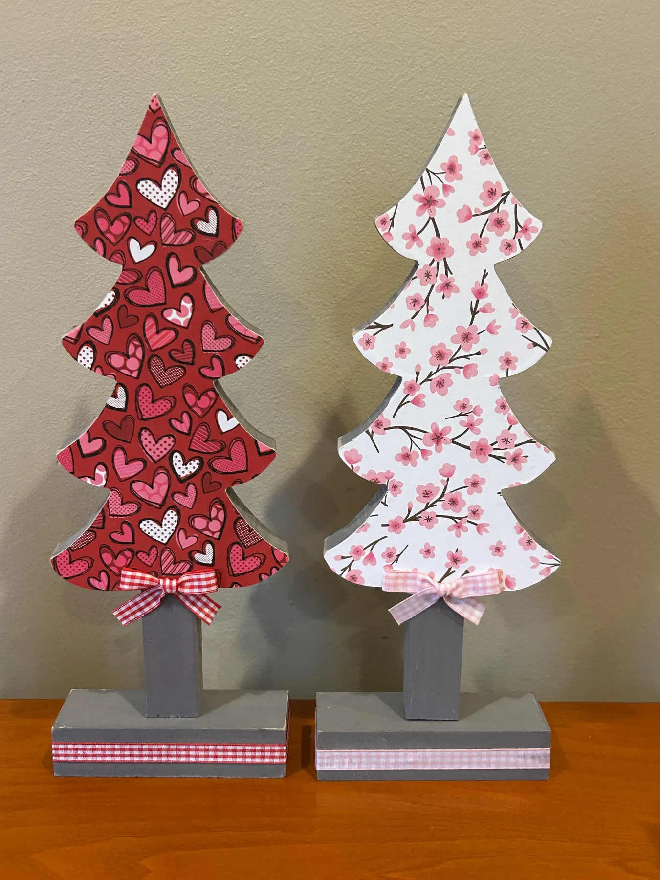 Valentine's Day Tree: Red Paper Hearts or Cherry Blossom, Gray Base, 12  Whimsical Decor Cute Heart Tree Red Pink and White Valentine Tree