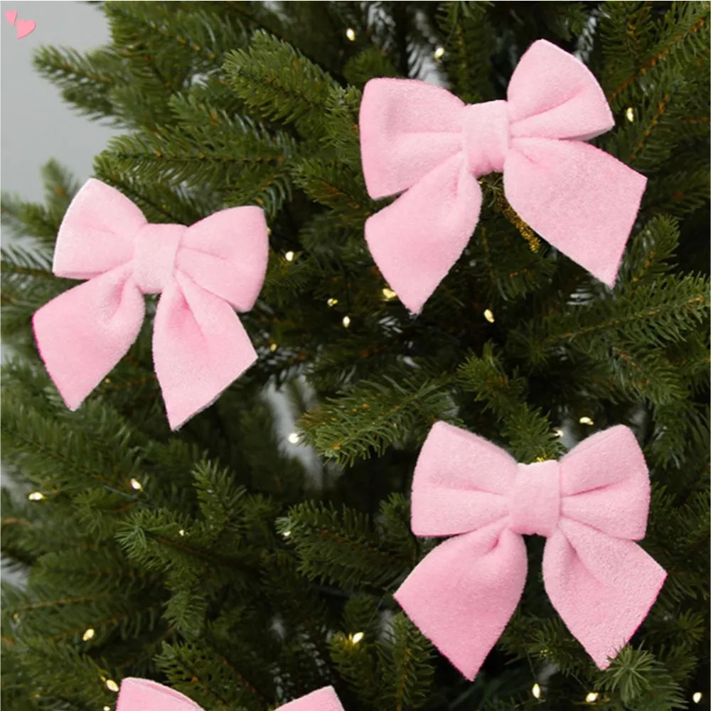 Velvet Bows for Christmas Tree Vintage Xmas Tree Topper Bows Ornaments for  Christmas Wreath Pink Green White Bow Craft Holiday Party Supplies | Shopee  Malaysia