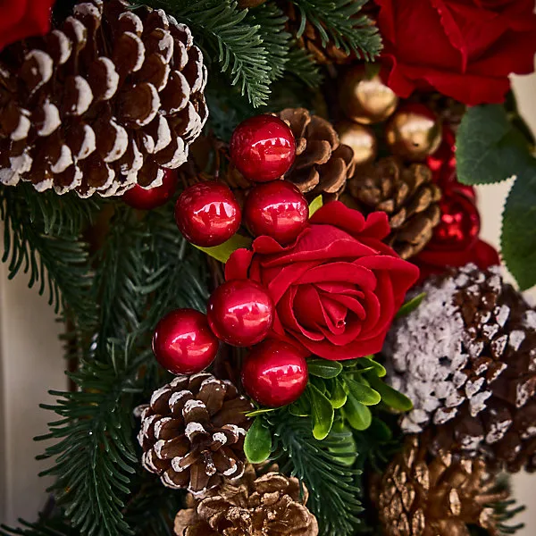 Vintage Style Rosebrook Pine Festive Decor Autumn-Winter Wreath Front Door  Christmas Wreath 60cm