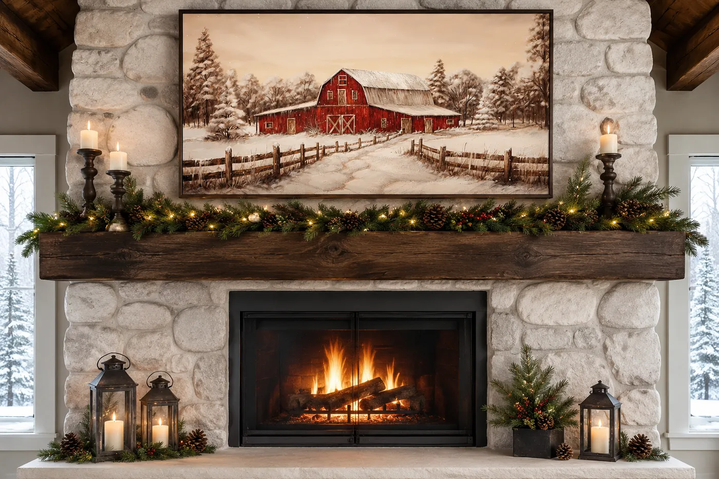 Wall Art Above Fireplace - Cozy Mantel Canvas & Wood Prints – Wall Decor  Delights
