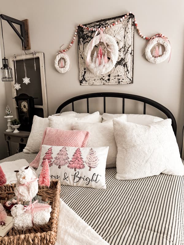 Whimsical Pink Christmas Bedroom Ideas - The Ponds Farmhouse