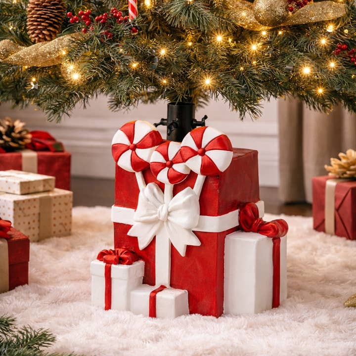 Wholesale Gift Stack Christmas Tree Stand · Tree Base #54032 for your store  - Faire