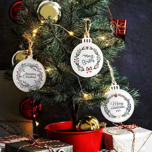 Wood Ornaments for Crafts, 30-Piece 3.5 Inch Unfinished