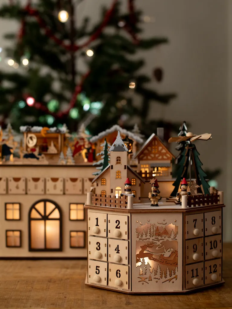 Wooden Advent Calendar with Drawers